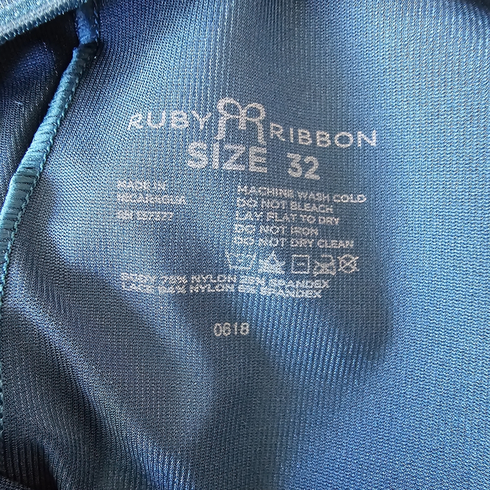 Ruby Ribbon Size 32 Teal Blue Lace Trim Camisole Tank Shaping Cami - Picture 13 of 13